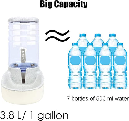 kathson Automatic Cats Water Dispenser 1 Gallon Gravity Dogs Water Station Feeder Large Capacity Pet Drinking Bowls for Kitten Puppy