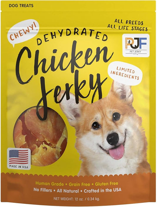 Premium Whole Muscle Chicken 12 oz. Dog Jerky Treats | 100% Human Grade | USA Made | High Protein | Grain Free | Limited Ingredients | No Filler | BHA-BHT Free | Chewy Texture
