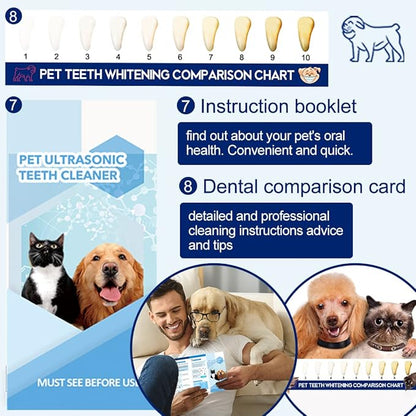 Teeth Cleaner for Dogs, Dog Teeth Cleaning, Dog Ultrasonic Tartar Remover, Keep Dog Teeth Health. (White)