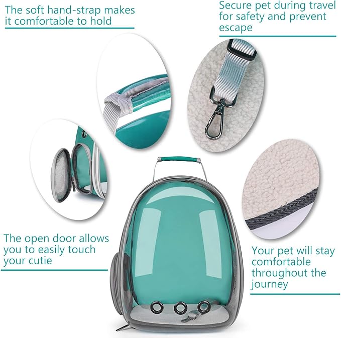 Lollimeow Cat Bubble Backpack Pet Travel Carrier for Cats and Dogs(Classic Green)