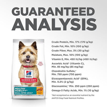 Hill's Science Diet Healthy Mobility, Adult 1-6, Mobility Support, Dry Dog Food, Chicken, Brown Rice, & Barley, 30 lb Bag