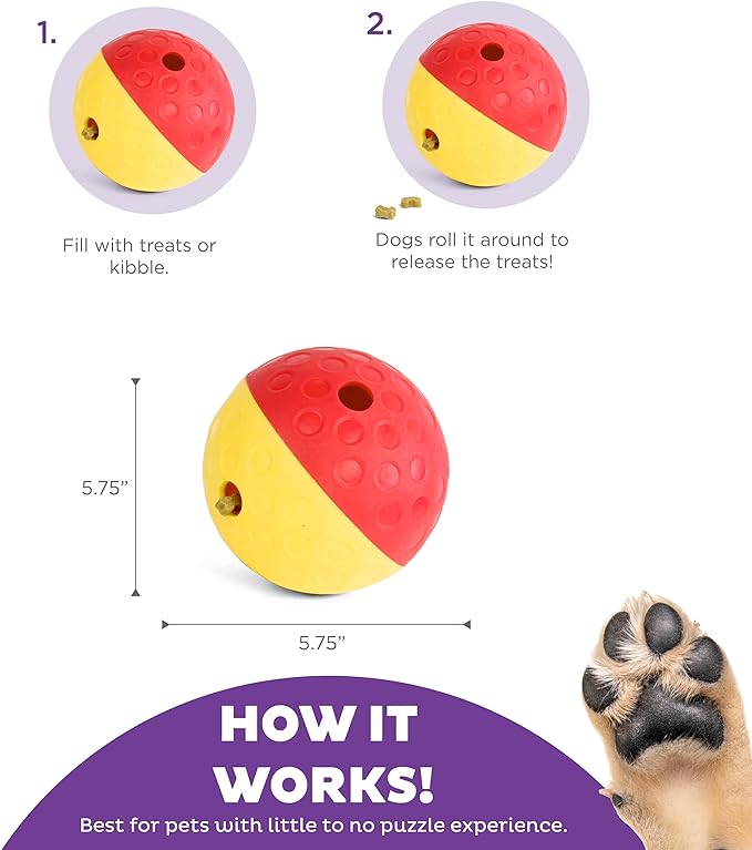 Outward Hound Nina Ottosson Treat Tumble Interactive Treat Ball Dog Puzzle Dog Enrichment Dog Toy, Level 1 Beginner, Pink, Large