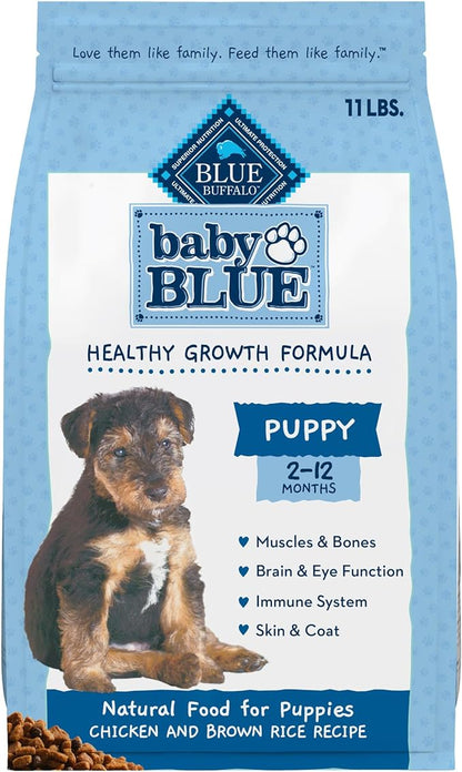 Blue Buffalo Baby Blue Healthy Growth Formula Natural Puppy Dry Dog Food, Chicken and Brown Rice Recipe 11-lb