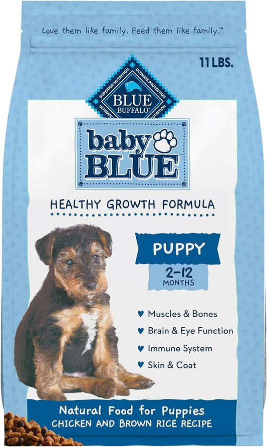 Blue Buffalo Baby Blue Healthy Growth Formula Natural Puppy Dry Dog Food, Chicken and Brown Rice Recipe 11-lb