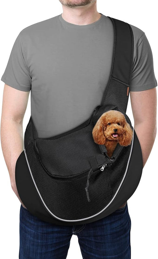 YUDODO Pet Dog Sling Carrier Breathable Mesh Travel Safe Sling Bag Carrier for Dogs Cats