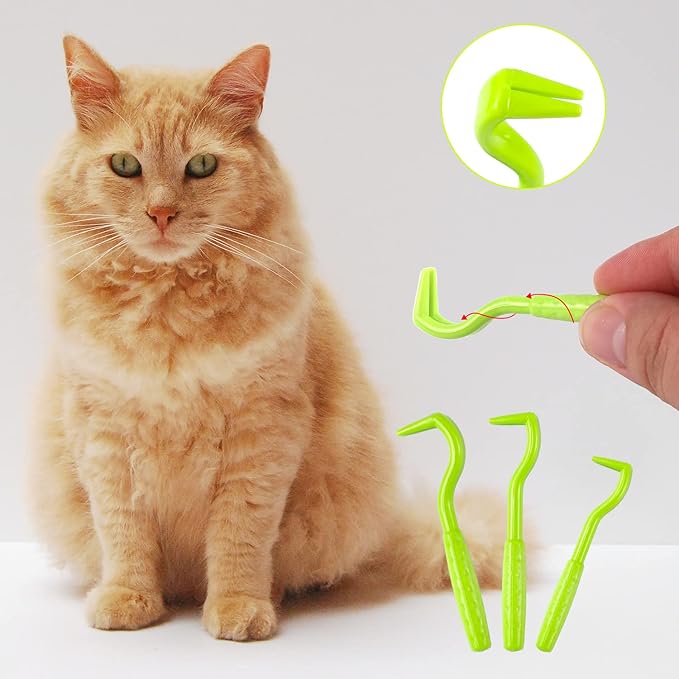 6pcs Tick Removal Tool, Tick Remover for Dogs Cats and Humans Convenient Tick Remover Plastic with Tweezers Comb and Magnifying Glass