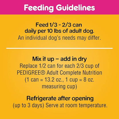 Pedigree Wet Food Pedigree Chopped Ground Dinner With Beef Adult Canned Wet Dog Food, 13.2 Oz. Can