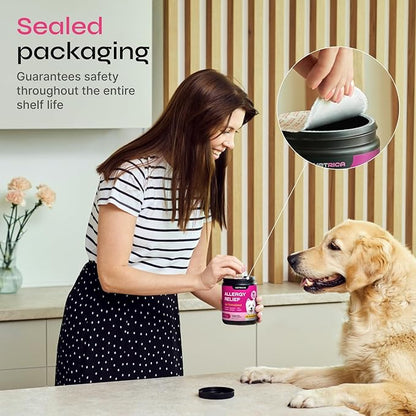 Dog Allergy Relief Chews - Dog Itching Skin Relief - Anti Itch for Dogs - Dog Itch Relief Chews - Hot Spot Treatment - Seasonal Allergy Support Supplements - Allergy Chews - Allergy Immune Treats