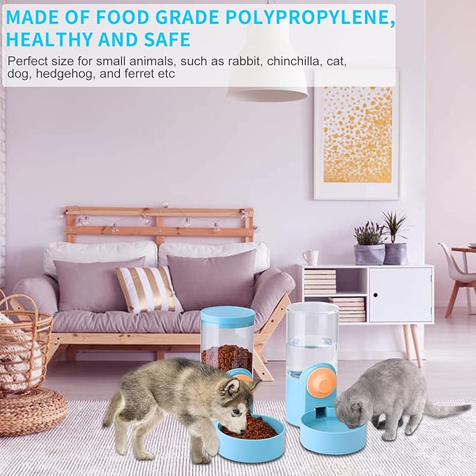 40oz Hanging Automatic Pet Food Water Dispenser, Cat Feeder and Water Dispenser, Cage Cat Food Bowl,Automatic Water Dispenser for Dogs Puppy Kitten Rabbit Chinchilla Hedgehog Ferret