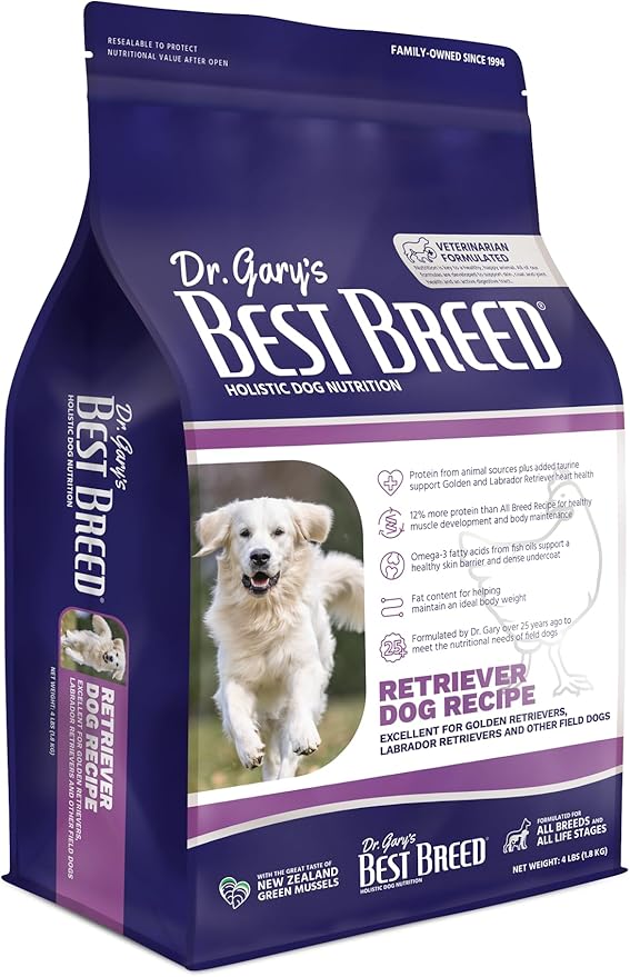 Best Breed Dr. Gary's Retriever Dog Recipe Made in USA [Natural Dry Dog Food] - 4lbs.
