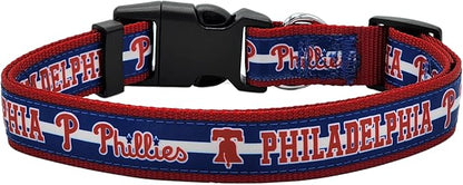 MLB Philadelphia Phillies Licensed PET COLLAR- Heavy-Duty, Strong, and Durable Dog Collar. Available in 29 Baseball Teams and 4 Sizes