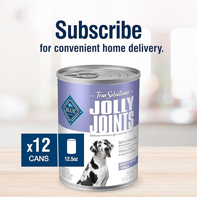 Blue Buffalo True Solutions Jolly Joints Natural Mobility Support Adult Wet Dog Food, Chicken 12.5-oz cans (Pack of 12)