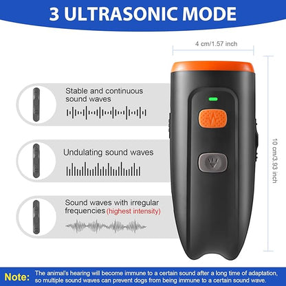 Ultrasonic Dog Barking Control Device, Anti Barking Device Dog Barking Silencer with LED Light, 3 Training Modes Dog Bark Deterrent Devices 20ft Range Dog Training & Behavior Aids w/SOS