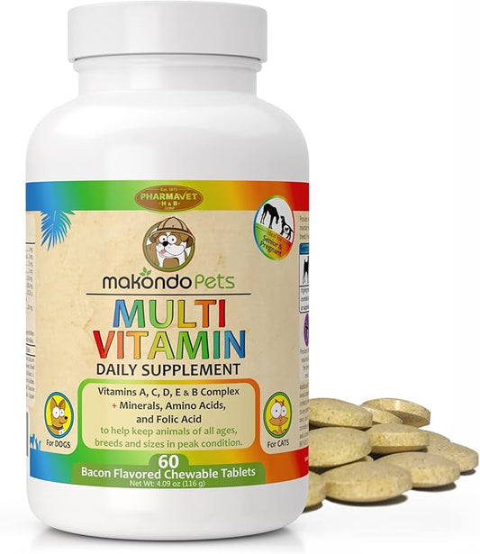 Prenatal Dog Vitamins – Multivitamin for Dogs and Cats with Folic Acid, Minerals and Amino Acids. Ideal for Pregnant, Breast Feeding and Newborn Pets – Senior Dog Supplement, Complete Puppy Vitamins.