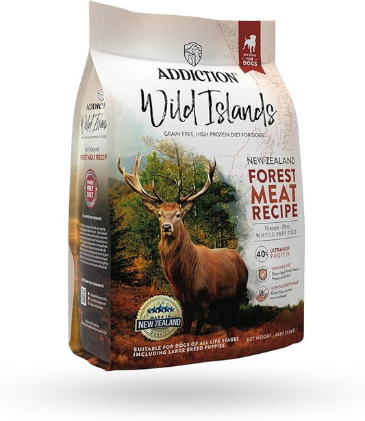 Addiction Wild Islands Forest Meat Premium Venison Recipe Dry Dog Food (4 Pound)