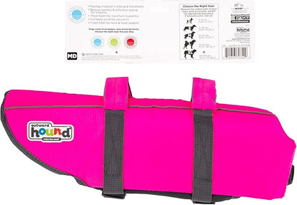 Outward Hound Granby Splash Pink Dog Life Jacket, Medium