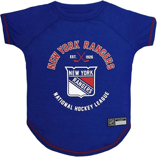Pets First NHL New York Rangers Tee Shirt for Dogs & Cats, Large. - are You A Hockey Fan? Let Your Pet Be an NHL Fan Too!