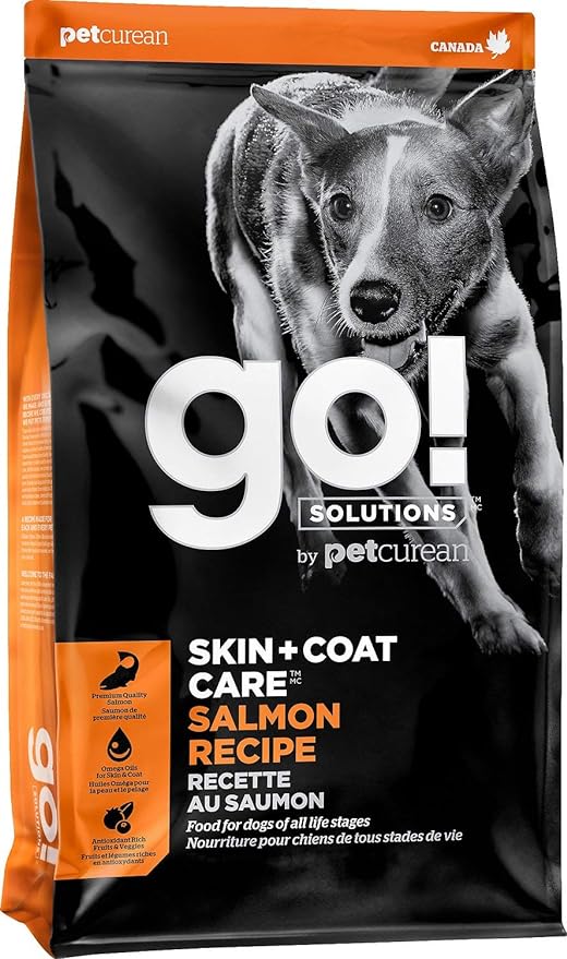 GO! SOLUTIONS Skin + Coat Care - Dry Dog Food, 3.5 lb - Salmon Recipe with Grains for All Life Stages - Complete + Balanced Nutrition for Dogs