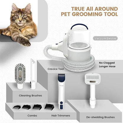 P50 Dog Grooming Vacuum, Pet Grooming Vacuum with Dog Clippers,Deshedding Grooming Tools,Cleaning Tools, 2.5L Large Cup, 12Kpa Adjustable Suction, Ultra-Quiet Pet Grooming Vacuum for Dogs Cats