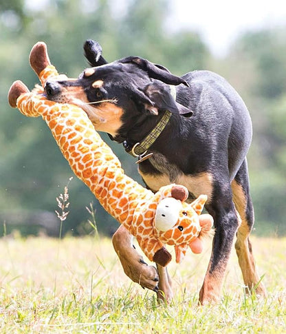 Outward Hound Longidues Giraffe Plush & Squeaky Dog Tug Toy