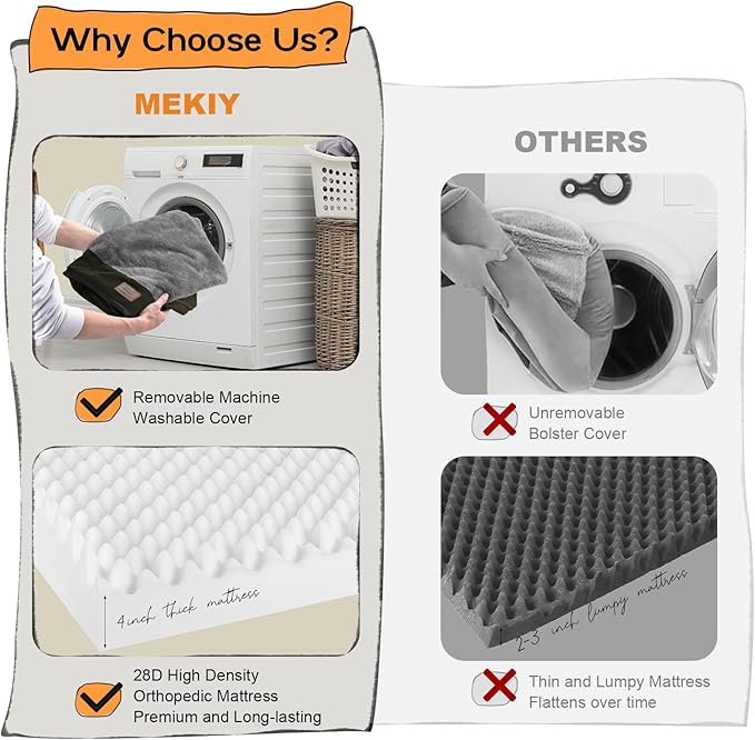 Large Dog Bed Orthopedic Washable - Removable Waterproof Cover Bed Pet - Large Big Dogs - Memory Foam - Couch Sofa with Removable Bolster