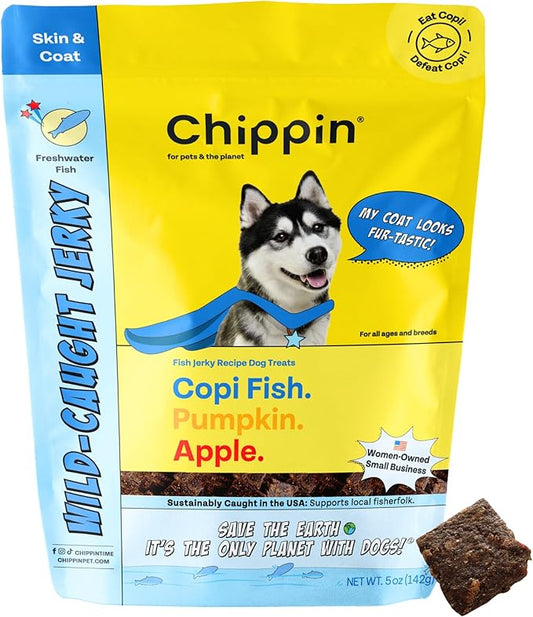 Fish, Pumpkin, Apple Grain-Free Dog Treats (5oz, 1-Pack) | USA Wild-Caught Human Grade Fish | Hypoallergenic, Chicken-Free | Best Training Treats | Puppies & Senior Dogs | Low Fat Dog Treats