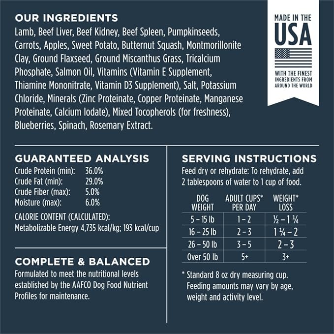 Instinct Freeze Dried Raw Meals Grain Free Recipe Dog Food - Lamb, 24 oz.