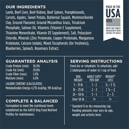 Instinct Freeze Dried Raw Meals Grain Free Recipe Dog Food - Lamb, 24 oz.