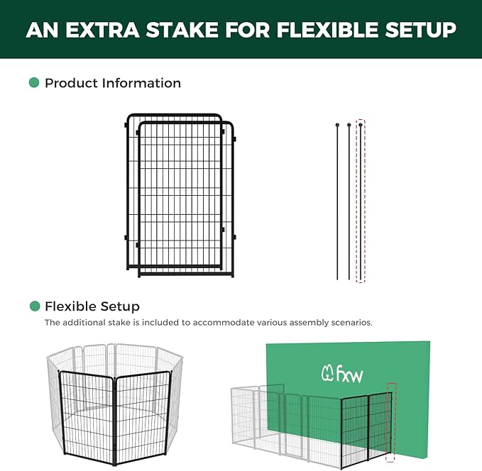 FXW Homeplus Dog Playpen Designed for Indoor Use, 45" Height for Large Dogs, Black│Patented