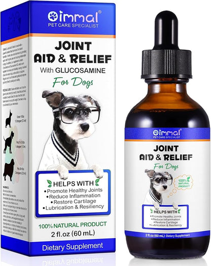 Hip & Joint Glucosamine Drops for Dogs, Supports Joint Health, Dog Joint Pain Relief Treats - Enhances Mobility Support, Joint Supplement for Dogs, Bacon Flavor - 60ml / 2 fl.oz