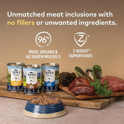 ZIWI Peak Canned Wet Dog Food – All Natural, High Protein, Grain Free, Limited Ingredient, with Superfoods (Venison, Case of 12, 6oz Cans)