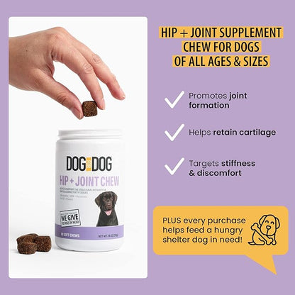 Dog for Dog Hip and Joint Supplement dogs - 90 Bacon Flavor Chews- Hip and Joint Chews for Dogs | Dog Joint Support Supplement for Dogs | Glucosamine for Dogs Hip and Joint Supplement
