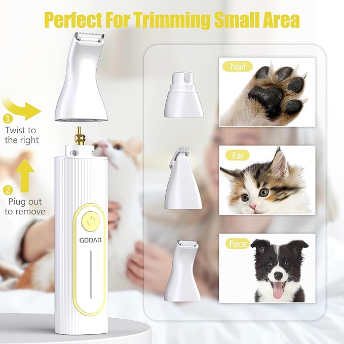 Dog Clippers for Grooming,Dog Grooming Kit for Heavy Thick Hair&Coats/Low Noise Rechargeable Cordless Pet Shaver with Paw Trimmer Nail Grinder/Dog Hair Trimmer for Small & Large Dogs Cats