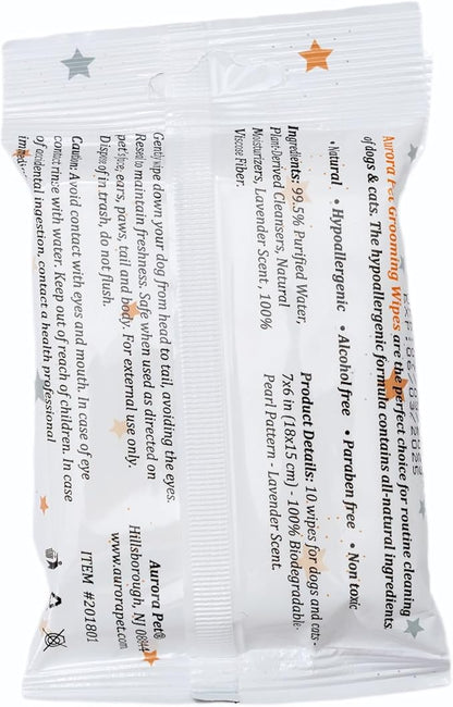 Wipes, 100% Natural Plant-Based Hypoallergenic Pet Grooming Wipes
