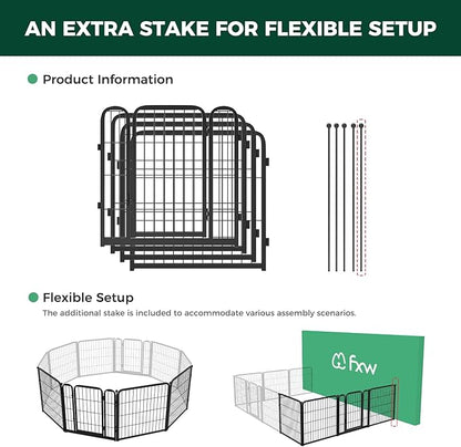 FXW Homeplus Dog Playpen Designed for Indoor Use, 24" Height for Puppy and Small Dogs, Black│Patented