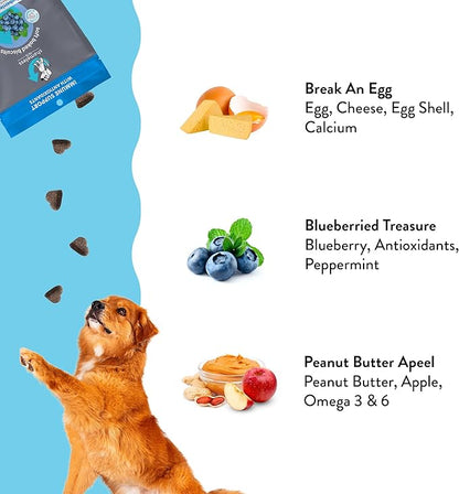 Shameless Pets Soft-Baked Dog Treats, Vegetarian Variety 3-Pack - Natural & Healthy Dog Chews for Small, Medium & Large Dogs - Dog Biscuits Baked & Made in USA, Free from Grain, Corn & Soy