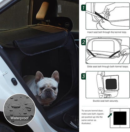 Love's cabin 36in Portable Upgrade Large Dog Bed - Pop Up Dog Kennel, Indoor Outdoor Crate for Pets, Portable Car Seat Kennel, Cat Bed Collection, Black