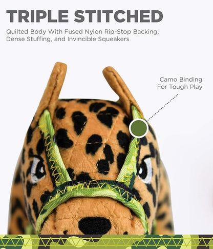 Outward Hound Xtreme Seamz Leopard Squeaky Dog Toy - Reinforced Dense Stuffing Plush Toy