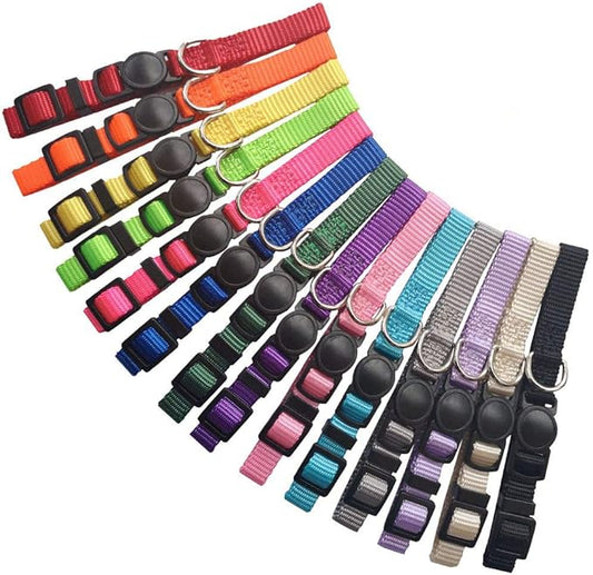 14 PCS Puppy ID Collars Nylon Soft Identification Colorful Adjustable Breakaway Safety Whelping Litter Collars for Pups with Record Keeping Charts 14pcs/Set (M)