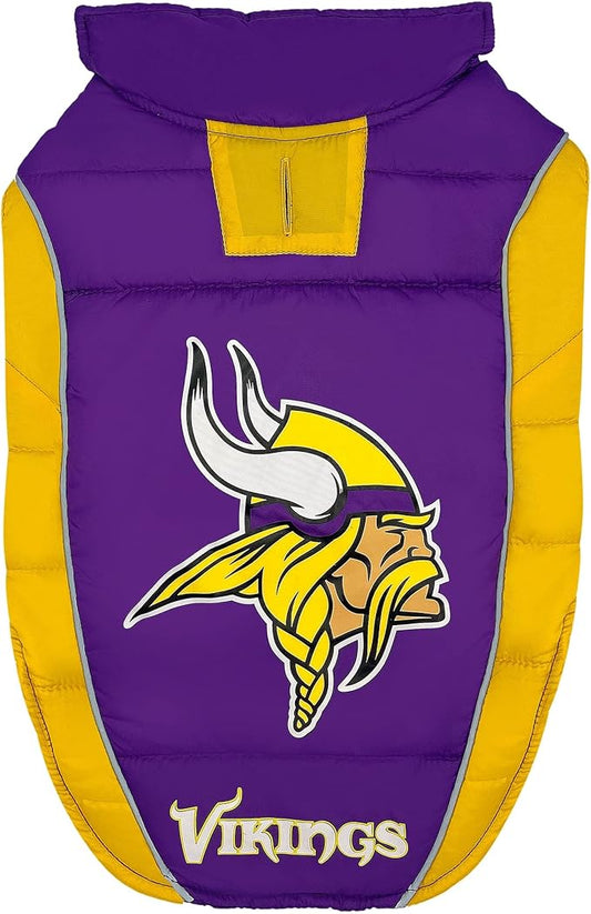 Pets First Pets NFL Licensed Dog & Cat Vest Pet Puffer Down Coat Jacket, Team Color, Large US