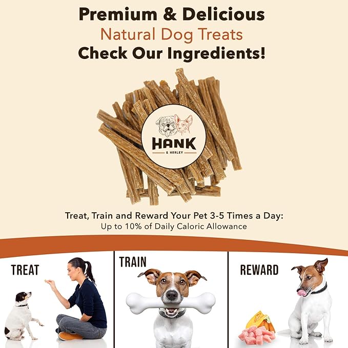 Hank & Harley Chicken Jerky Sticks, 1 lb - USA Lean Protein Soft Dog Treats with Pumpkin. 100% Natural and NO Added Sugar, Flour or fillers. Ideal for finicky Pets