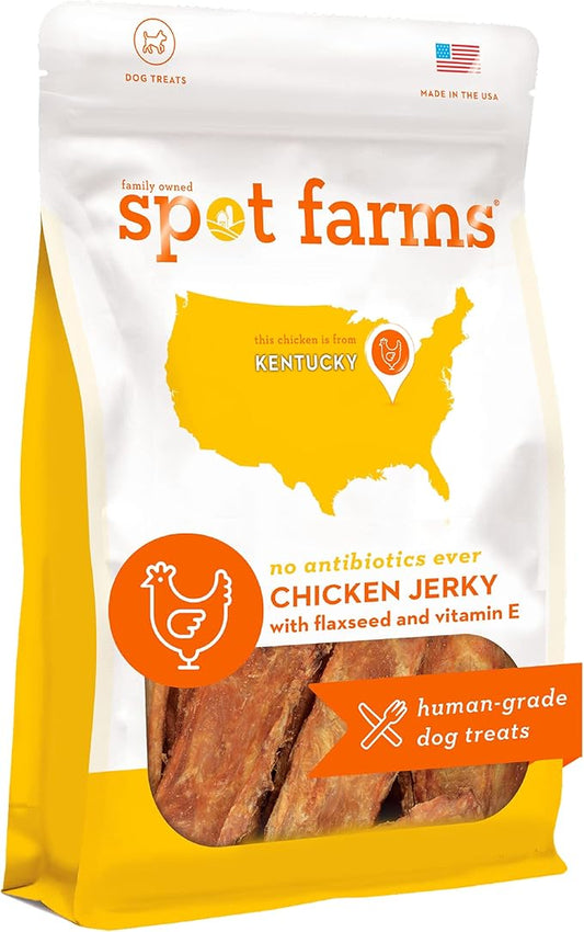 Spot Farms All Natural Human Grade Dog Treats, Chicken Jerky With Flaxseed And Vitamin E, 12.5 Ounce