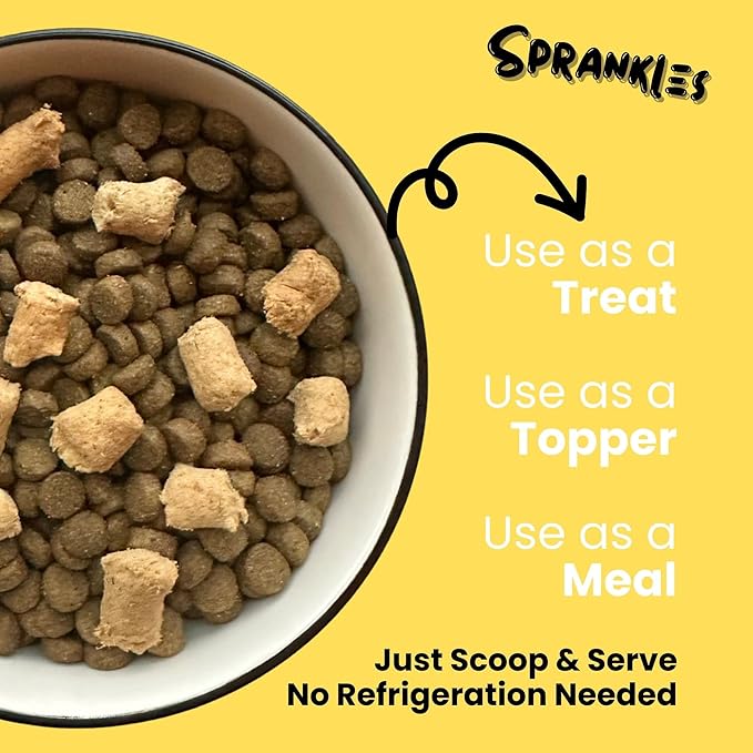 Freeze Dried Dog Food for Small & Large Breeds Dogs, 16 Oz Chicken Dog Food Toppers for Picky Eatres, Made in USA - Grain Free & All Natural Freeze Dried Dog Treats Made with 96% Meat Organs