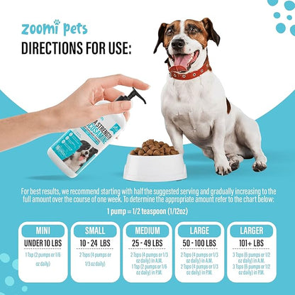Liquid Glucosamine for Dogs (16oz) - Hip and Joint Supplement with Hyaluronic Acid, MSM, Manganese & Glucosamine Chondroitin for Dogs - Dog Joint Supplement Large Breed, Medium & Small Dogs