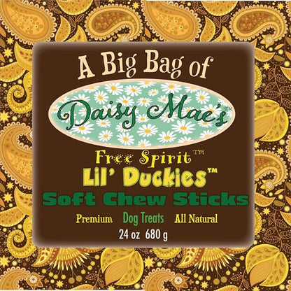 Daisy Mae's Free Spirit Lil' Duckies Soft Chew Sticks, Duck Flavor, Made in The USA Dog Treats 24 oz Bulk