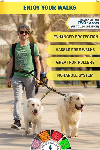 Exquisite Double Running Waist Leash for Large Dogs | Retractable Dog Leash 2 Dogs | Hands Free Leash for for Large Dogs | Two Dog Leash for Large Dogs | Leash for Big Dogs | HandsFree Dog Leash