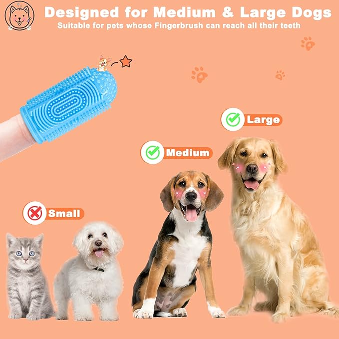 Dog Toothbrush Dog Tooth Brushing Kit 4Pack Dog Finger Toothbrush Dog Tooth Brush Puppy Toothbrush Dog Toothbrush Kit Pet Finger Toothbrush for Dog Teeth Cleaning&Dog Dental Care