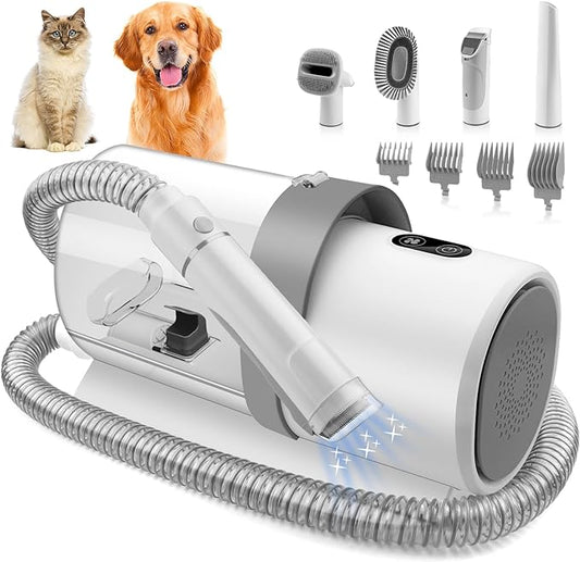 Dog Grooming Kit for Pet Include 4 Hair Clipper Combs 2.5L Vacuum Cleaner and 5 Pet Grooming Tools for Shedding, Low Noise for Home Cleanning
