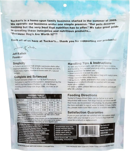Tucker's Raw Frozen Freeze Dried Raw Dog Food, Turf & Surf Formula 14oz