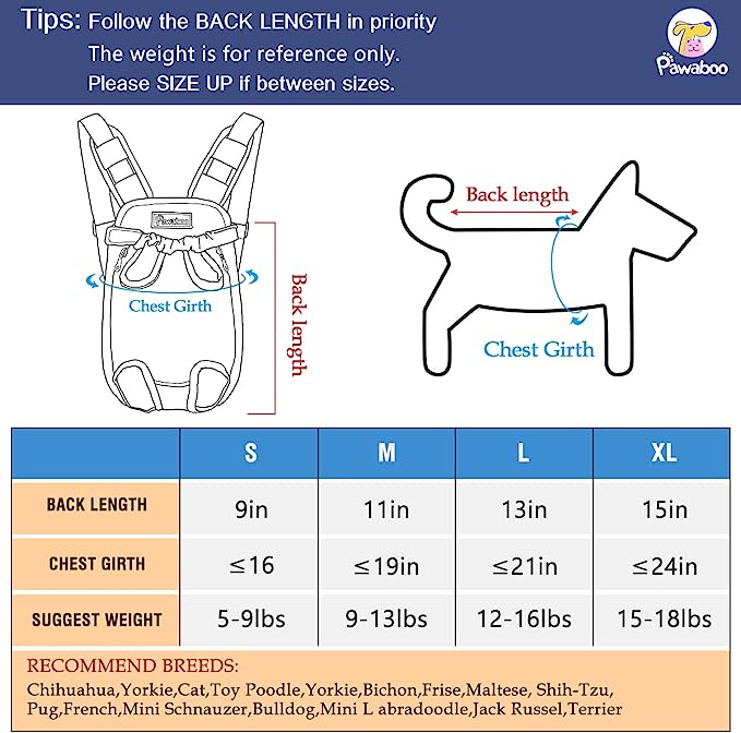 Pawaboo Pet Carrier Backpack, Adjustable Pet Front Cat Dog Carrier Backpack Travel Bag, Legs Out, Easy-Fit for Traveling Hiking Camping for Small Medium Dogs Cats Puppies, Small, Purple